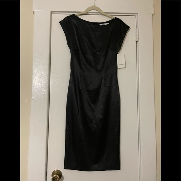 Zara Basic black Satin MIDI Dress Size XS - Picture 7 of 15